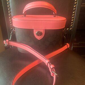 Coach Kay Crossbody In Signature Canvas Pink and Brown color combination